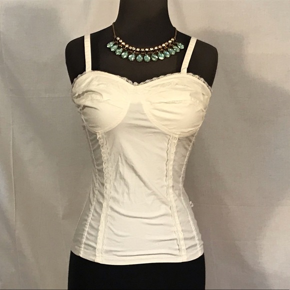 Royal Bones Tops - Royal bones lace trimmed corset top